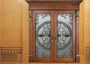 Πόρτες εισόδων επεξεργασμένου σιδήρου Lowes γυαλιού και γεμισμένο 22*64 μέγεθος ίντσας γυαλιού Agon ανθεκτικό