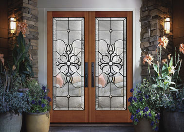 Ξύλινη συρόμενη πόρτα γυαλιού Dedorative πλαισίων, μαύρες συρόμενες πόρτες γυαλιού όρφνωσης εσωτερικές